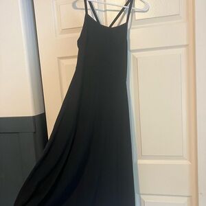 Pact fit and flare cotton midi dress black small